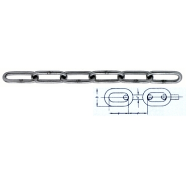 DIN763 Round long link chain steel zinc electro-plated